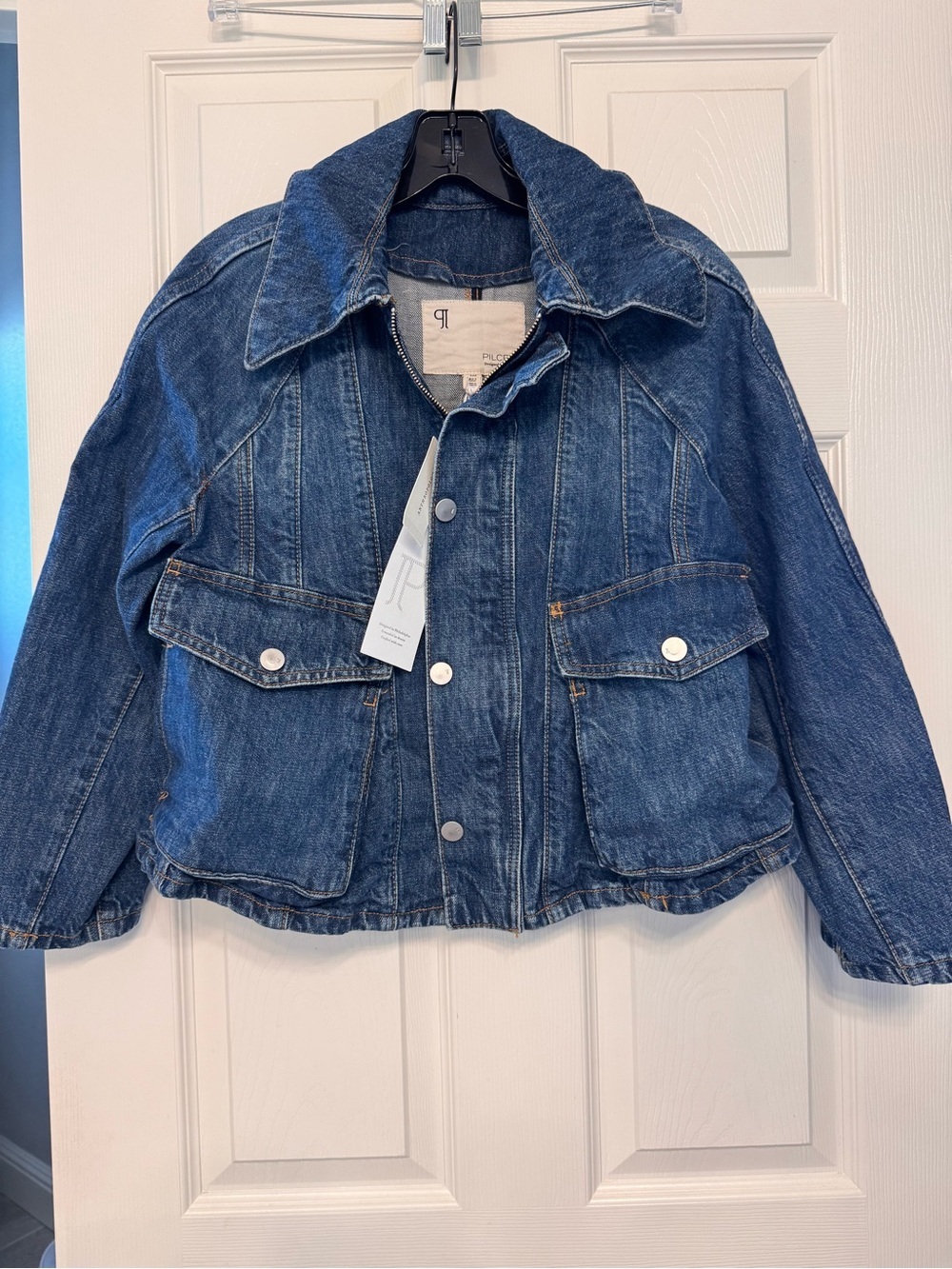 Pilcro Blue Denim Button-Front Jacket - Picture 5 of 5